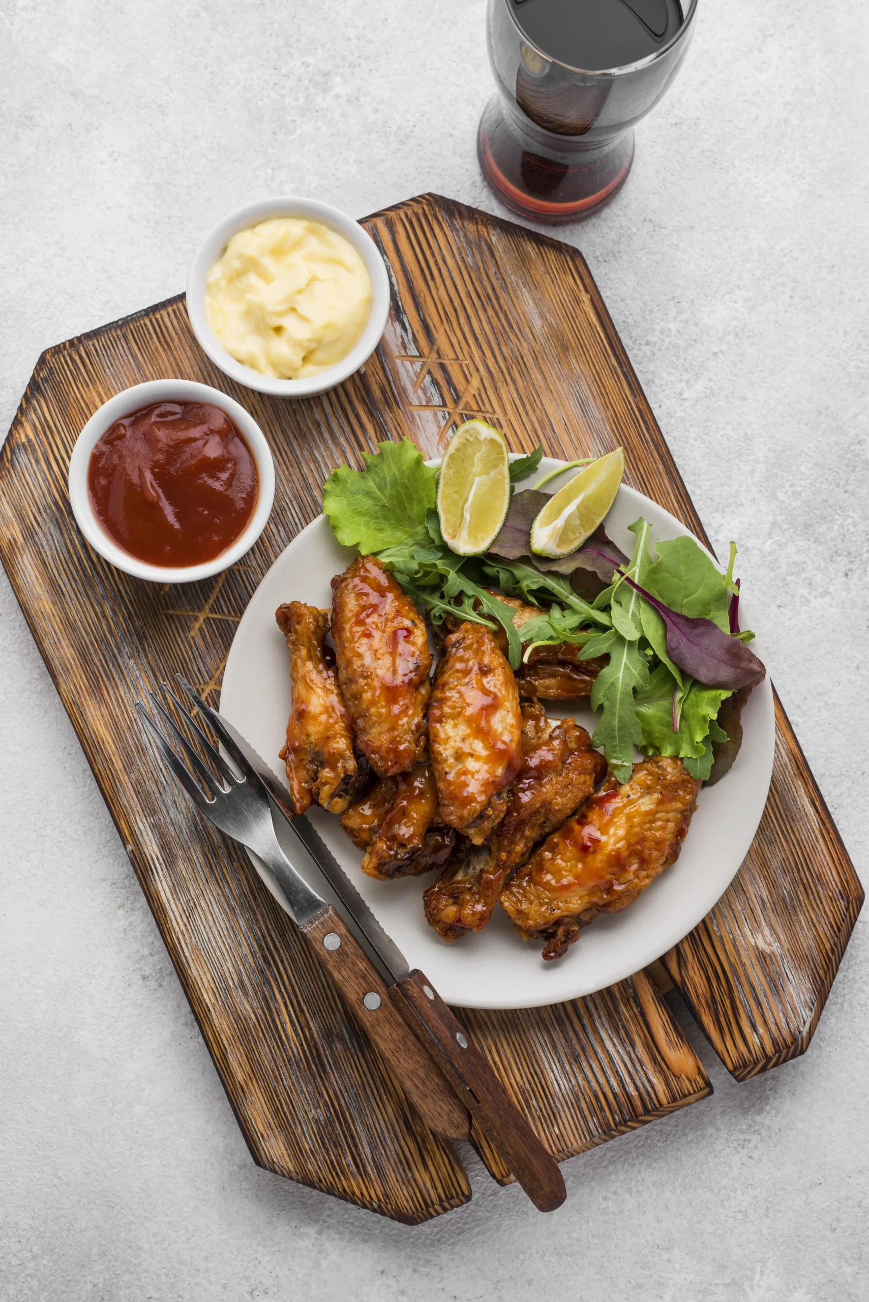 fried chicken plate with sauce